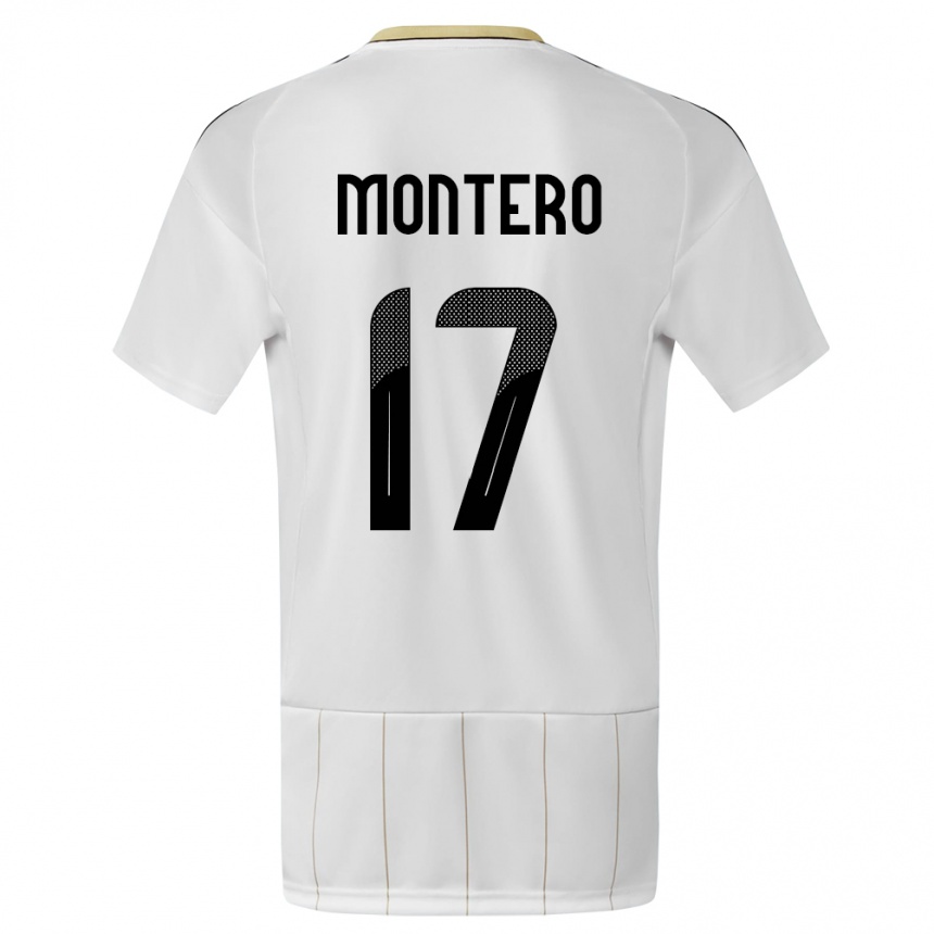 Gyermek Labdarúgás Costa Rica Michelle Montero #17 Fehér Idegenbeli Jersey 24-26 Mez Póló Ing