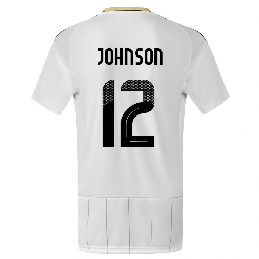 Gyermek Labdarúgás Costa Rica Shawn Johnson #12 Fehér Idegenbeli Jersey 24-26 Mez Póló Ing