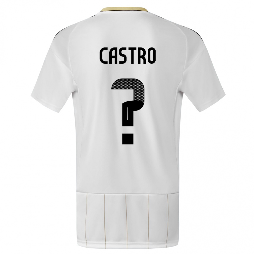 Gyermek Labdarúgás Costa Rica Mathias Castro #0 Fehér Idegenbeli Jersey 24-26 Mez Póló Ing