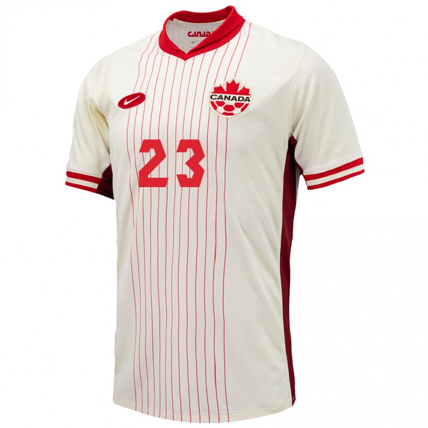 Gyermek Labdarúgás Kanada Bianca St Georges #23 Fehér Idegenbeli Jersey 24-26 Mez Póló Ing