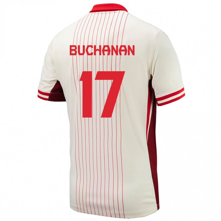 Gyermek Labdarúgás Kanada Tajon Buchanan #17 Fehér Idegenbeli Jersey 24-26 Mez Póló Ing