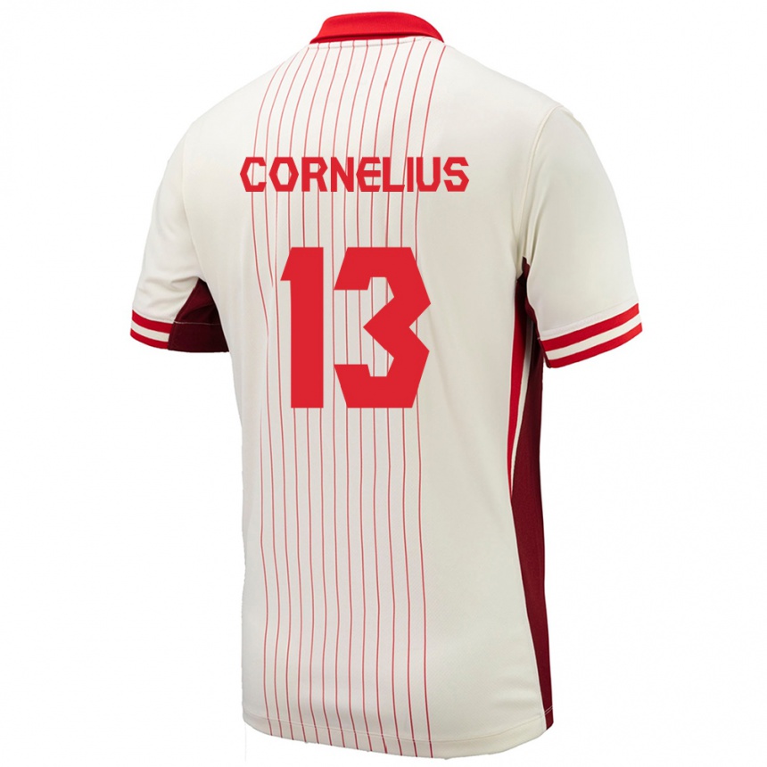 Gyermek Labdarúgás Kanada Derek Cornelius #13 Fehér Idegenbeli Jersey 24-26 Mez Póló Ing