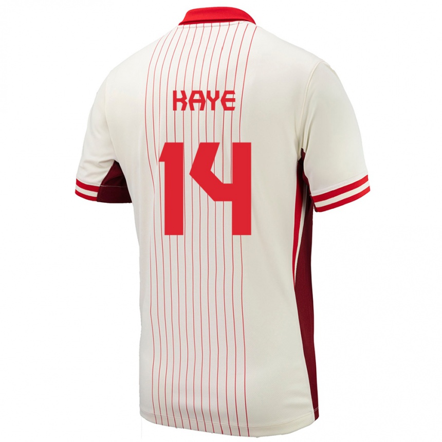 Gyermek Labdarúgás Kanada Mark Anthony Kaye #14 Fehér Idegenbeli Jersey 24-26 Mez Póló Ing