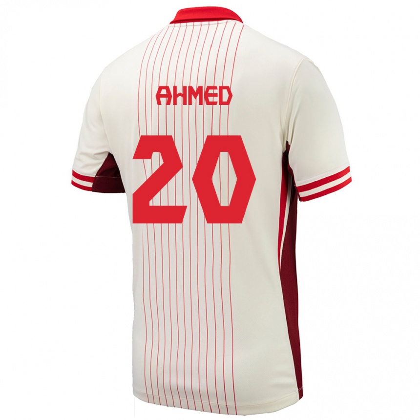 Gyermek Labdarúgás Kanada Ali Ahmed #20 Fehér Idegenbeli Jersey 24-26 Mez Póló Ing