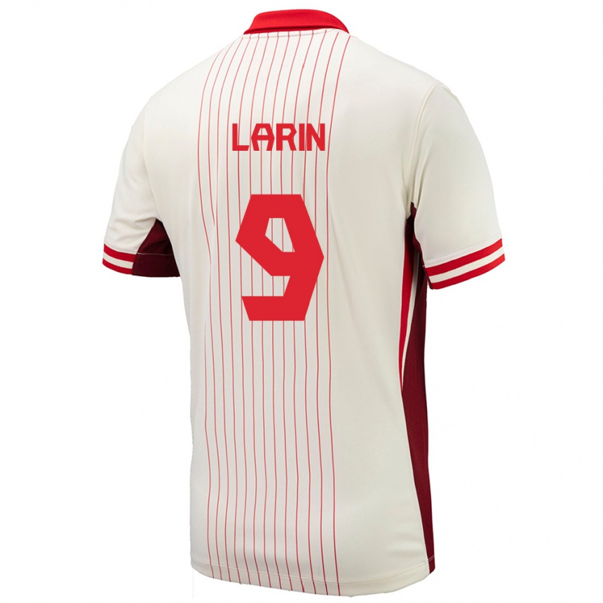 Gyermek Labdarúgás Kanada Cyle Larin #9 Fehér Idegenbeli Jersey 24-26 Mez Póló Ing