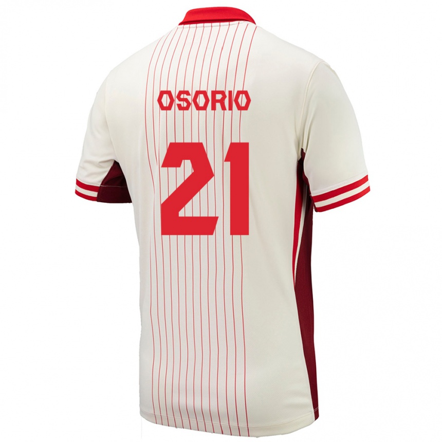 Gyermek Labdarúgás Kanada Jonathan Osorio #21 Fehér Idegenbeli Jersey 24-26 Mez Póló Ing