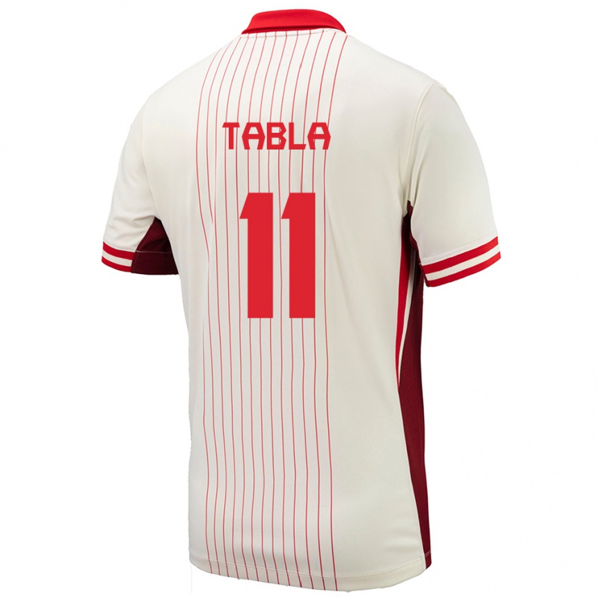 Gyermek Labdarúgás Kanada Ballou Tabla #11 Fehér Idegenbeli Jersey 24-26 Mez Póló Ing