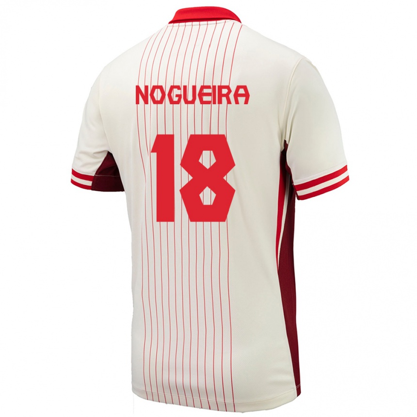 Gyermek Labdarúgás Kanada Matthew Nogueira #18 Fehér Idegenbeli Jersey 24-26 Mez Póló Ing