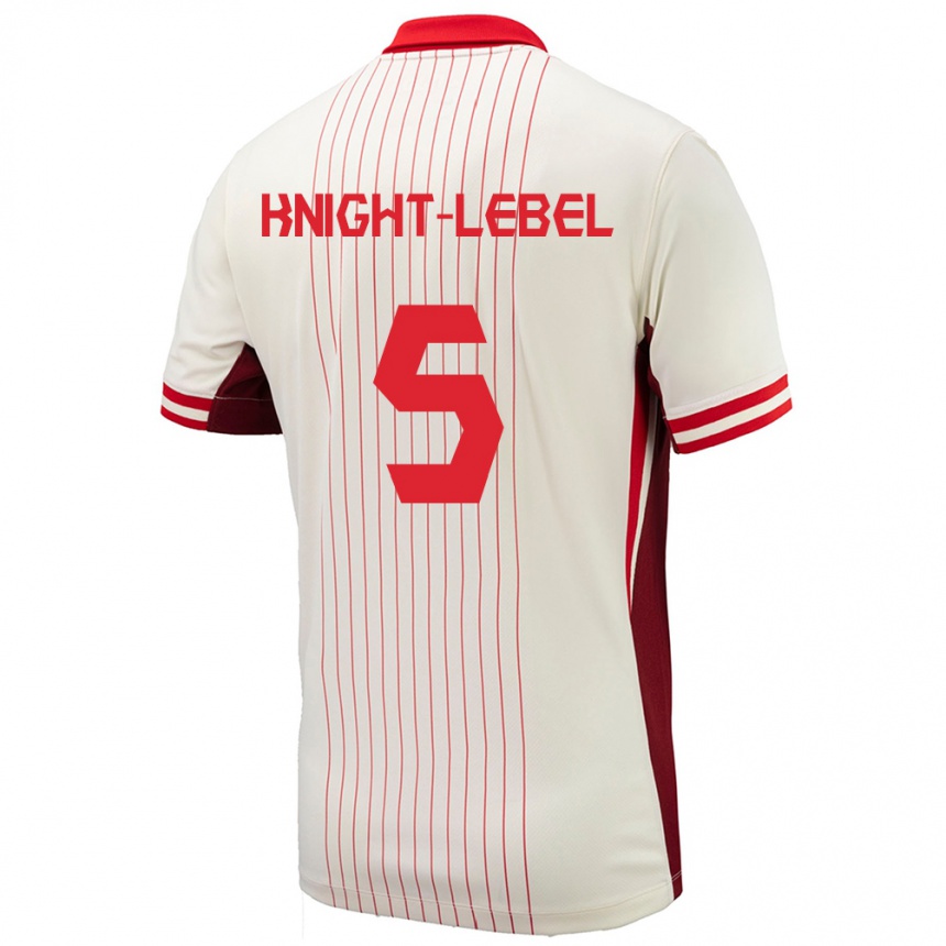 Gyermek Labdarúgás Kanada Jamie Knight Lebel #5 Fehér Idegenbeli Jersey 24-26 Mez Póló Ing