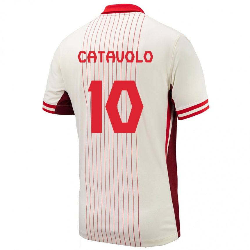 Gyermek Labdarúgás Kanada Matthew Catavolo #10 Fehér Idegenbeli Jersey 24-26 Mez Póló Ing