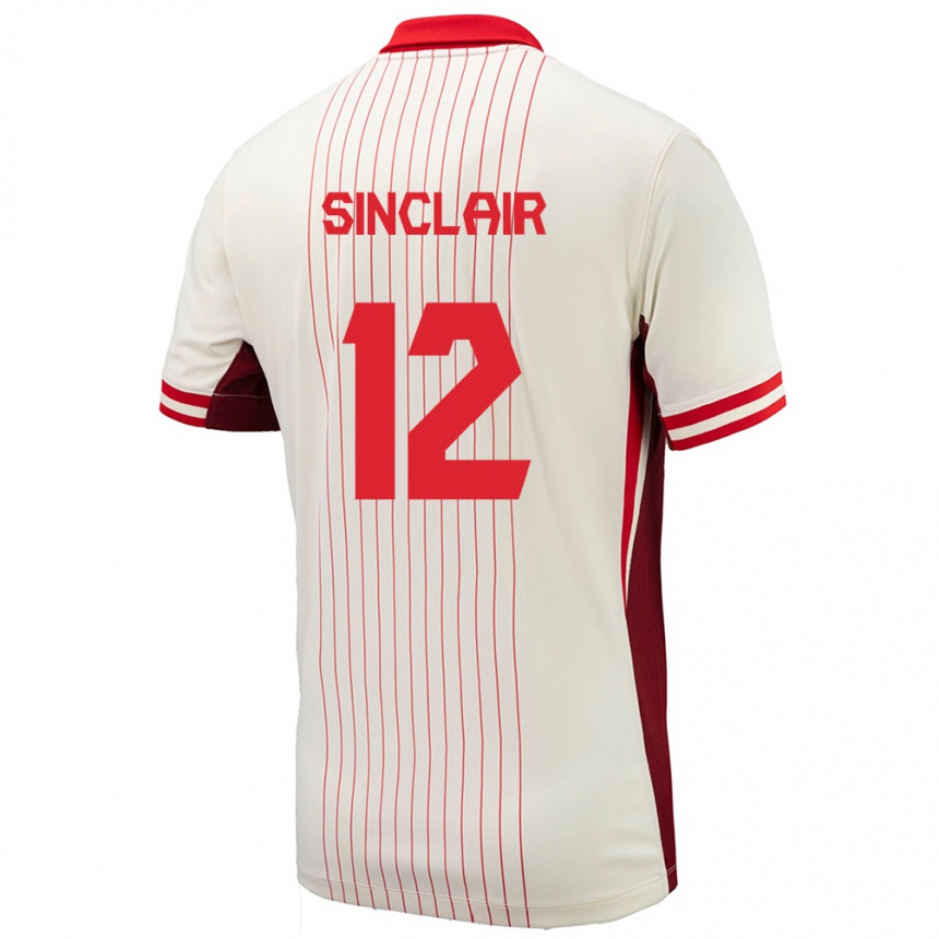 Gyermek Labdarúgás Kanada Christine Sinclair #12 Fehér Idegenbeli Jersey 24-26 Mez Póló Ing