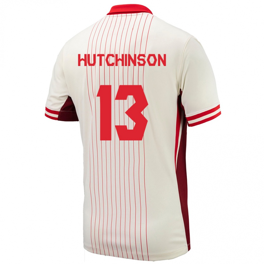 Gyermek Labdarúgás Kanada Atiba Hutchinson #13 Fehér Idegenbeli Jersey 24-26 Mez Póló Ing