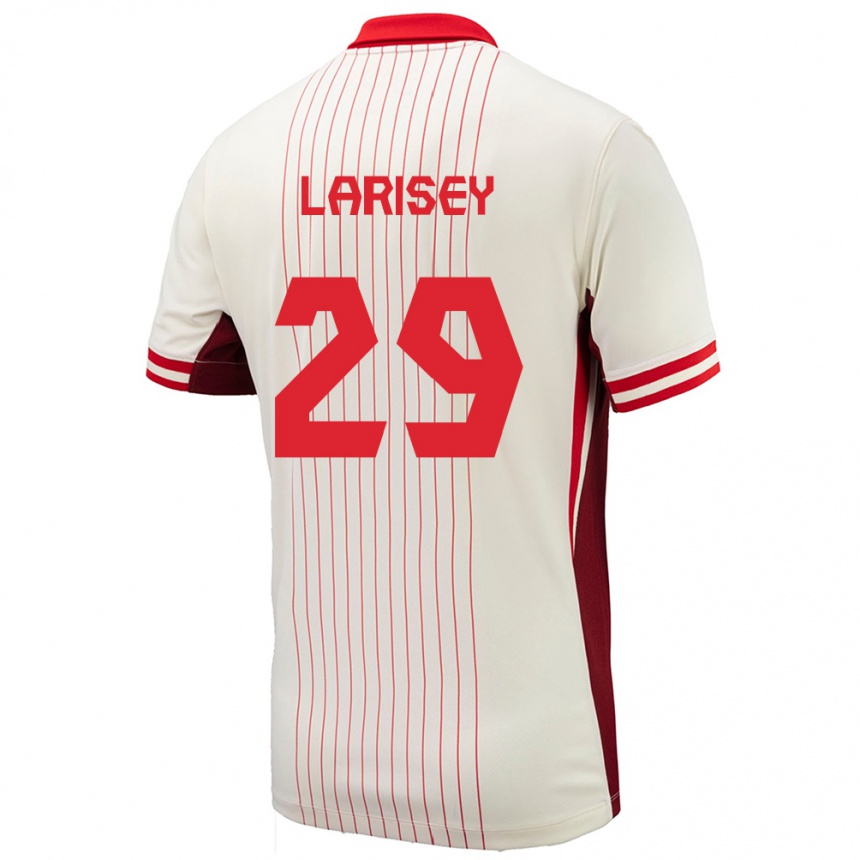 Gyermek Labdarúgás Kanada Clarissa Larisey #29 Fehér Idegenbeli Jersey 24-26 Mez Póló Ing