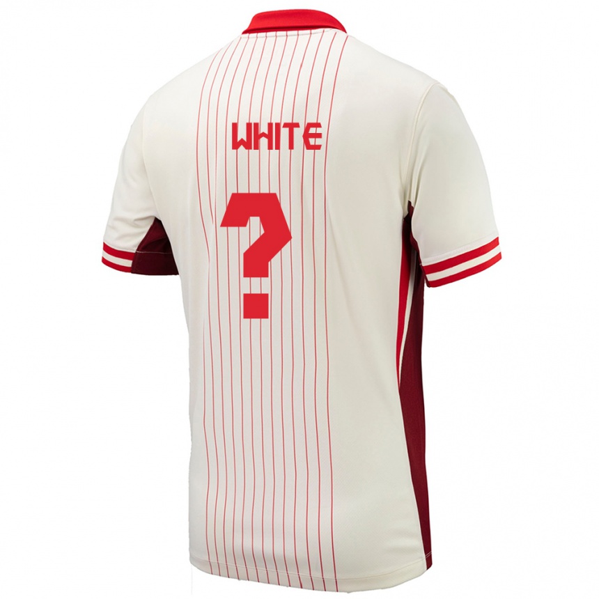 Gyermek Labdarúgás Kanada Eric White #0 Fehér Idegenbeli Jersey 24-26 Mez Póló Ing