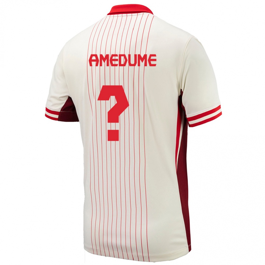 Gyermek Labdarúgás Kanada Paul Amedume #0 Fehér Idegenbeli Jersey 24-26 Mez Póló Ing