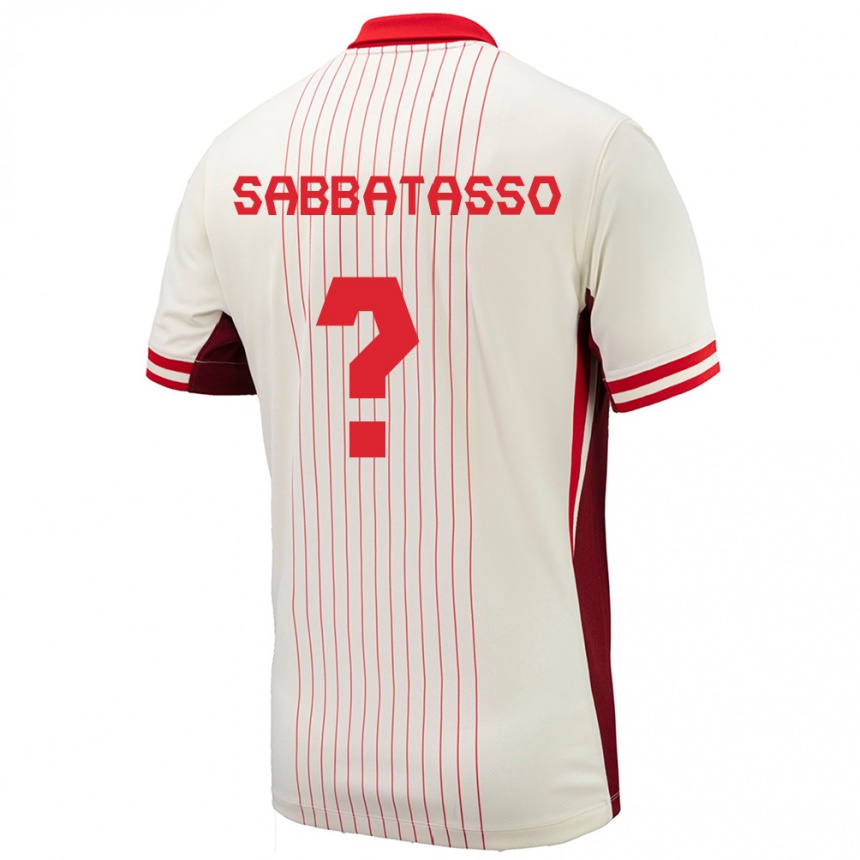 Gyermek Labdarúgás Kanada Jeronimo Sabbatasso #0 Fehér Idegenbeli Jersey 24-26 Mez Póló Ing