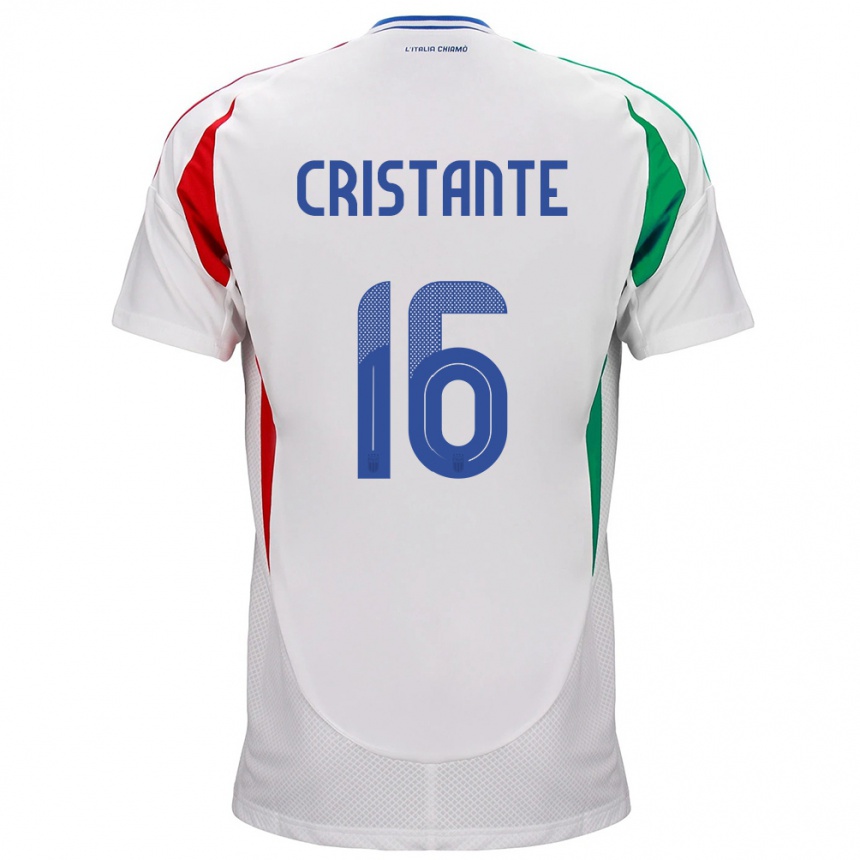 Gyermek Labdarúgás Olaszország Bryan Cristante #16 Fehér Idegenbeli Jersey 24-26 Mez Póló Ing