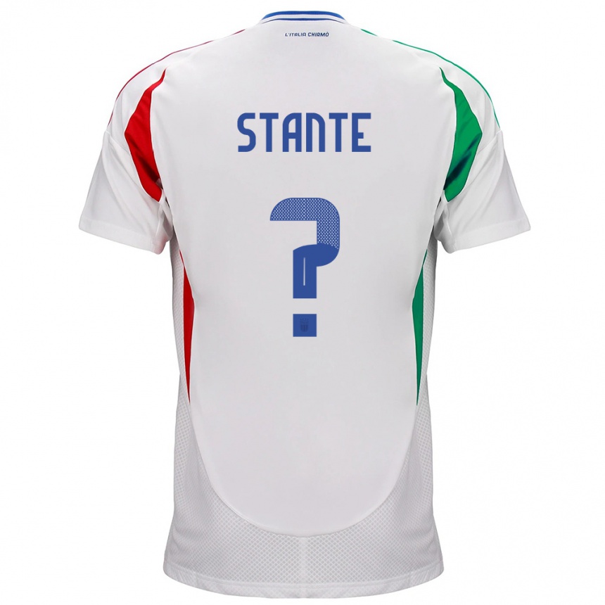 Gyermek Labdarúgás Olaszország Francesco Stante #0 Fehér Idegenbeli Jersey 24-26 Mez Póló Ing