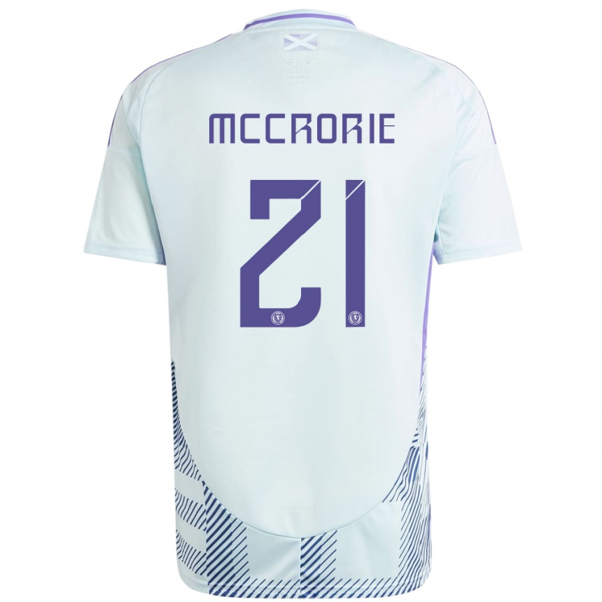 Gyermek Labdarúgás Skócia Robby Mccrorie #21 Világos Menta Kék Idegenbeli Jersey 24-26 Mez Póló Ing