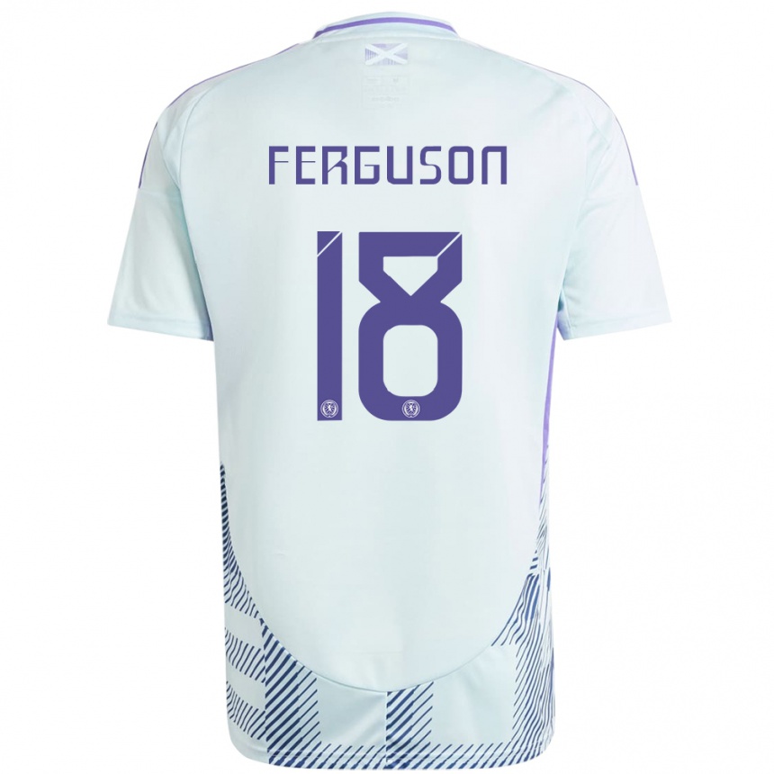 Gyermek Labdarúgás Skócia Lewis Ferguson #18 Világos Menta Kék Idegenbeli Jersey 24-26 Mez Póló Ing