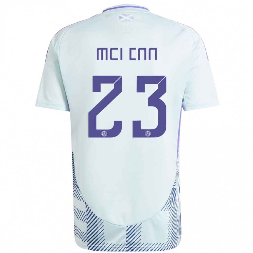 Gyermek Labdarúgás Skócia Kenny Mclean #23 Világos Menta Kék Idegenbeli Jersey 24-26 Mez Póló Ing