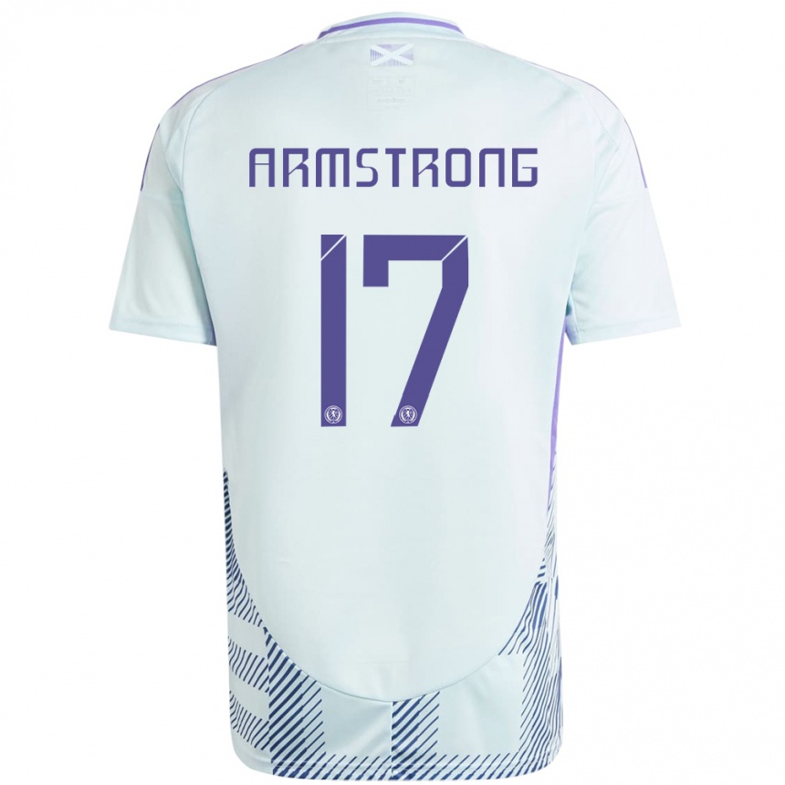 Gyermek Labdarúgás Skócia Stuart Armstrong #17 Világos Menta Kék Idegenbeli Jersey 24-26 Mez Póló Ing