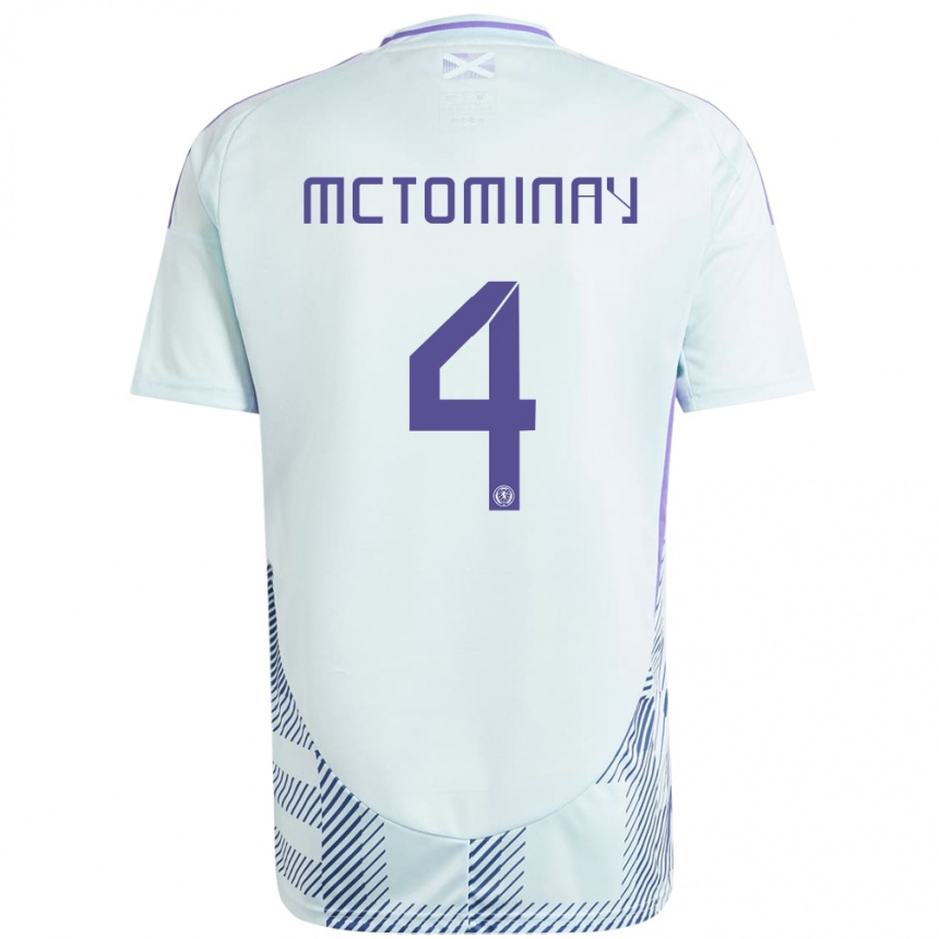 Gyermek Labdarúgás Skócia Scott Mctominay #4 Világos Menta Kék Idegenbeli Jersey 24-26 Mez Póló Ing