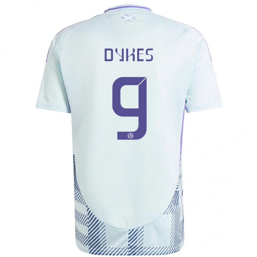 Gyermek Labdarúgás Skócia Lyndon Dykes #9 Világos Menta Kék Idegenbeli Jersey 24-26 Mez Póló Ing