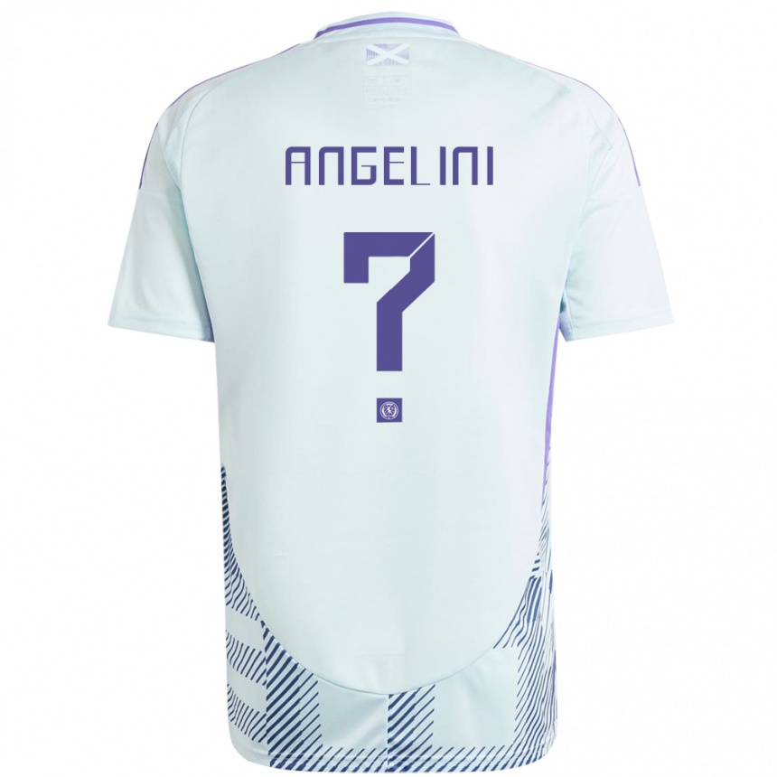 Gyermek Labdarúgás Skócia Vincent Angelini #0 Világos Menta Kék Idegenbeli Jersey 24-26 Mez Póló Ing