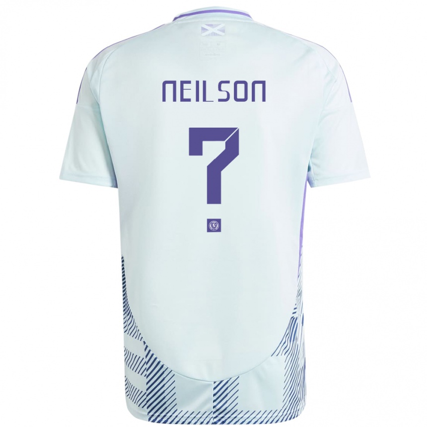 Gyermek Labdarúgás Skócia Lewis Neilson #0 Világos Menta Kék Idegenbeli Jersey 24-26 Mez Póló Ing