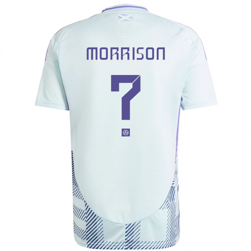 Gyermek Labdarúgás Skócia Liam Morrison #0 Világos Menta Kék Idegenbeli Jersey 24-26 Mez Póló Ing