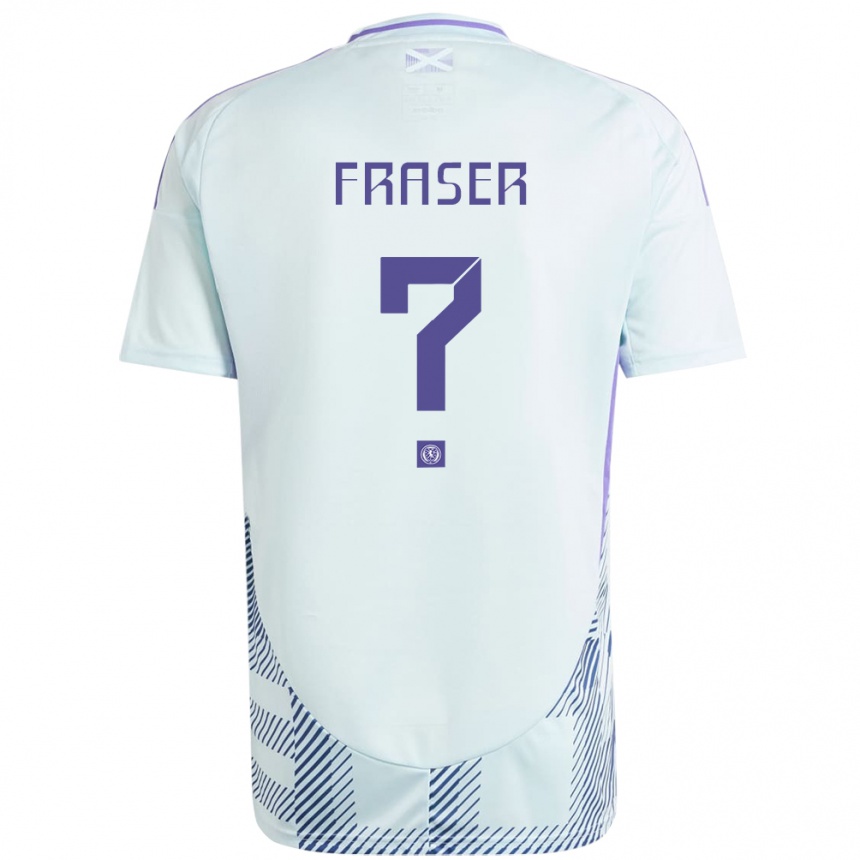 Gyermek Labdarúgás Skócia Robbie Fraser #0 Világos Menta Kék Idegenbeli Jersey 24-26 Mez Póló Ing