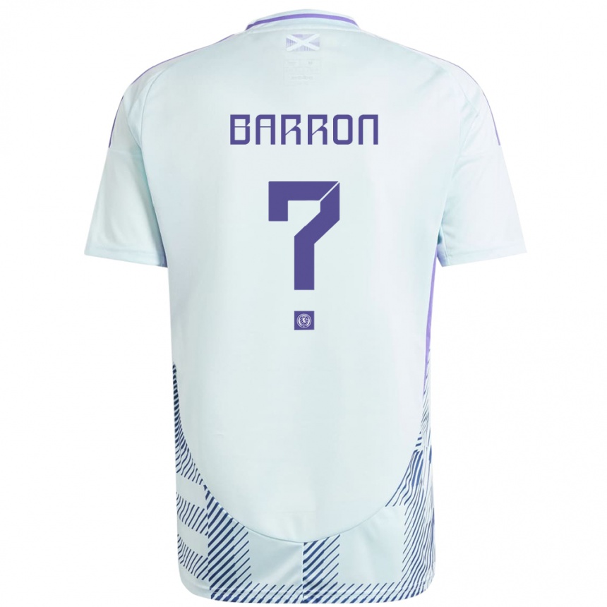 Gyermek Labdarúgás Skócia Connor Barron #0 Világos Menta Kék Idegenbeli Jersey 24-26 Mez Póló Ing