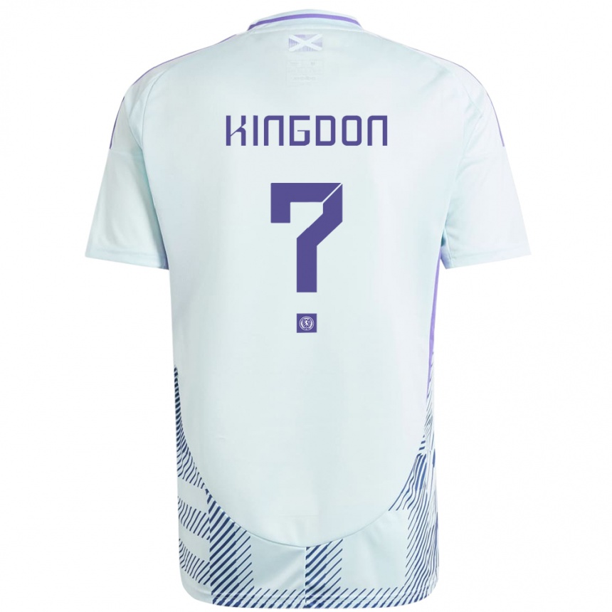 Gyermek Labdarúgás Skócia Jack Kingdon #0 Világos Menta Kék Idegenbeli Jersey 24-26 Mez Póló Ing