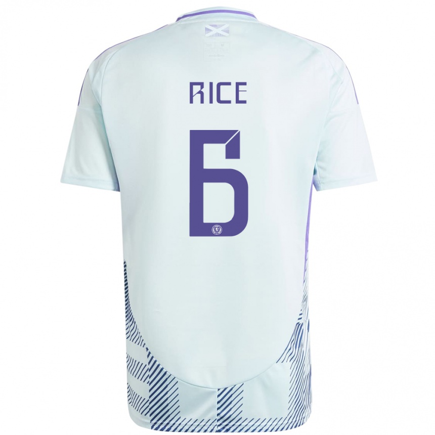 Gyermek Labdarúgás Skócia Bailey Rice #6 Világos Menta Kék Idegenbeli Jersey 24-26 Mez Póló Ing