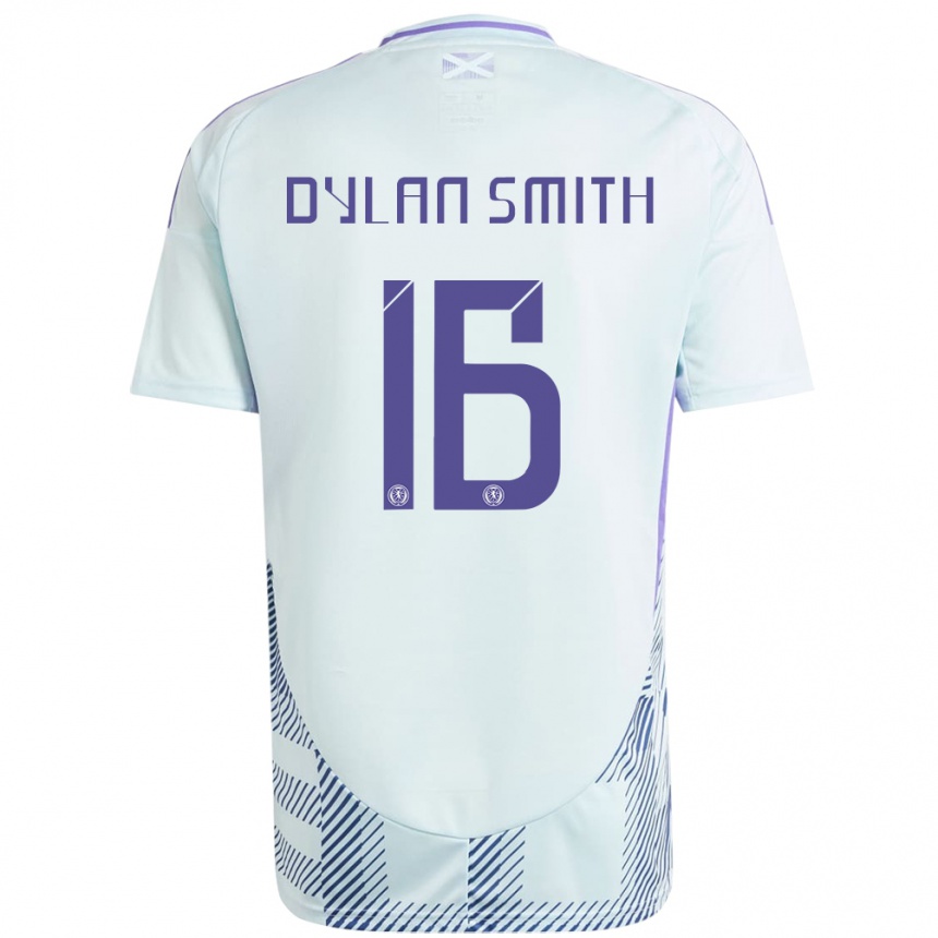 Gyermek Labdarúgás Skócia Dylan Smith #16 Világos Menta Kék Idegenbeli Jersey 24-26 Mez Póló Ing