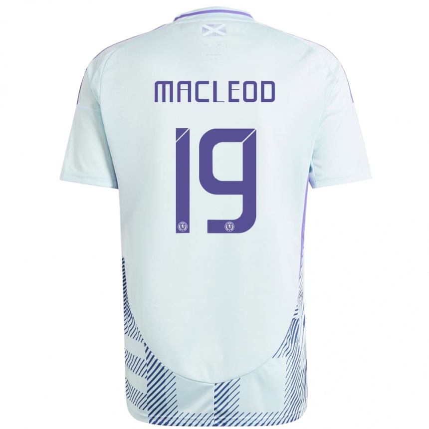 Gyermek Labdarúgás Skócia Rory Macleod #19 Világos Menta Kék Idegenbeli Jersey 24-26 Mez Póló Ing