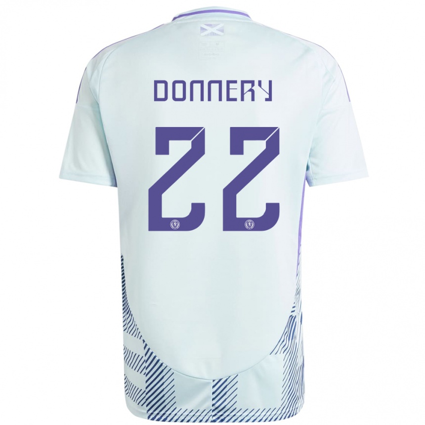 Gyermek Labdarúgás Skócia Julian Donnery #22 Világos Menta Kék Idegenbeli Jersey 24-26 Mez Póló Ing