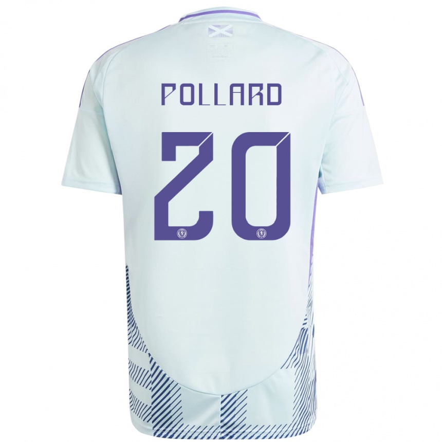 Gyermek Labdarúgás Skócia Lancelot Pollard #20 Világos Menta Kék Idegenbeli Jersey 24-26 Mez Póló Ing