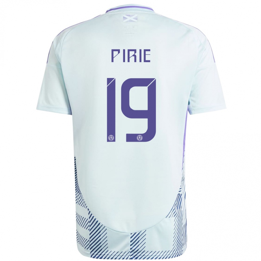 Gyermek Labdarúgás Skócia Lewis Pirie #19 Világos Menta Kék Idegenbeli Jersey 24-26 Mez Póló Ing