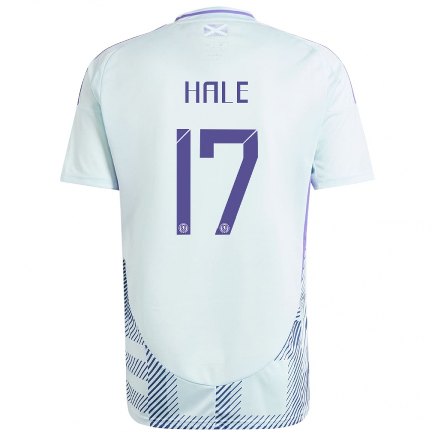 Gyermek Labdarúgás Skócia Finlay Hale #17 Világos Menta Kék Idegenbeli Jersey 24-26 Mez Póló Ing