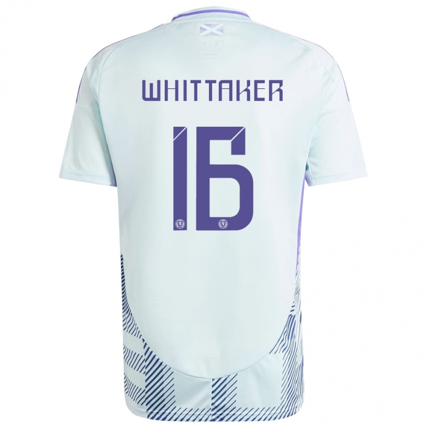 Gyermek Labdarúgás Skócia Rory Whittaker #16 Világos Menta Kék Idegenbeli Jersey 24-26 Mez Póló Ing