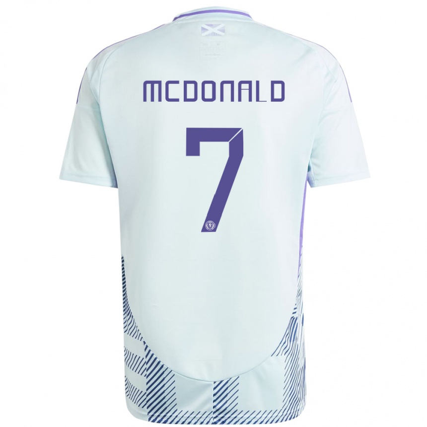 Gyermek Labdarúgás Skócia Josh Mcdonald #7 Világos Menta Kék Idegenbeli Jersey 24-26 Mez Póló Ing