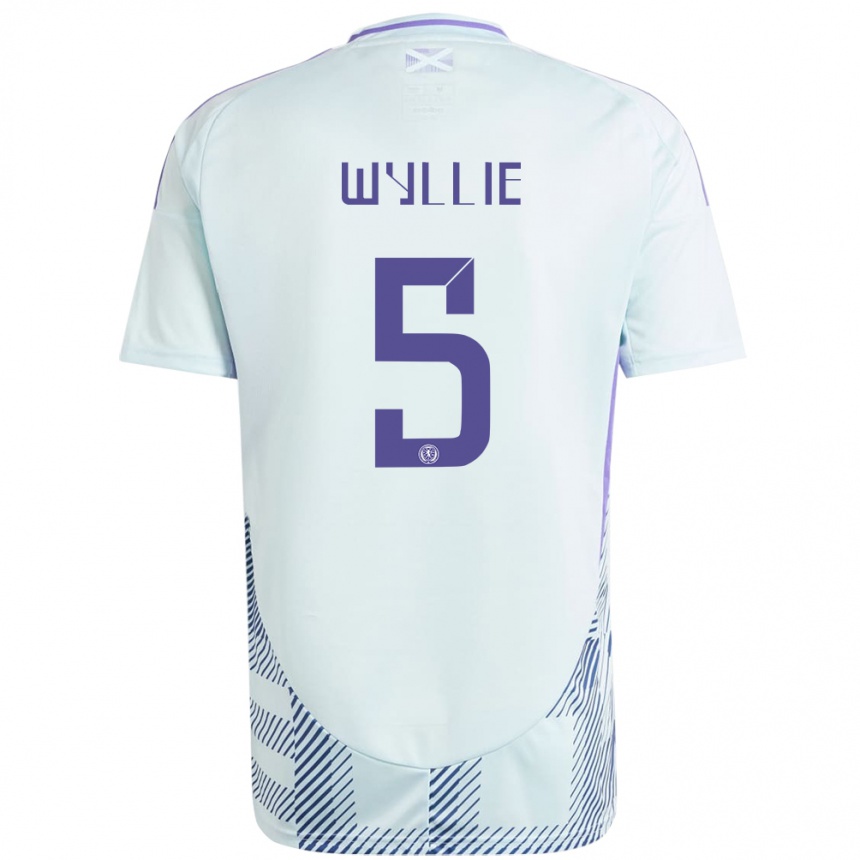 Gyermek Labdarúgás Skócia Jack Wyllie #5 Világos Menta Kék Idegenbeli Jersey 24-26 Mez Póló Ing