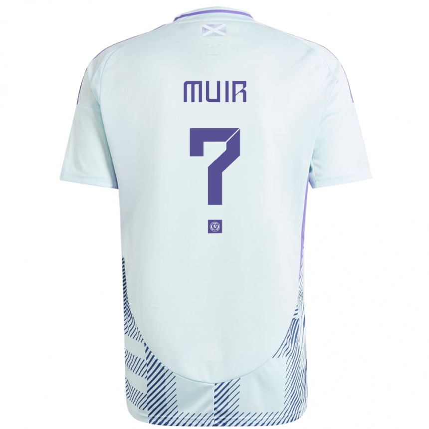 Gyermek Labdarúgás Skócia Amy Muir #0 Világos Menta Kék Idegenbeli Jersey 24-26 Mez Póló Ing