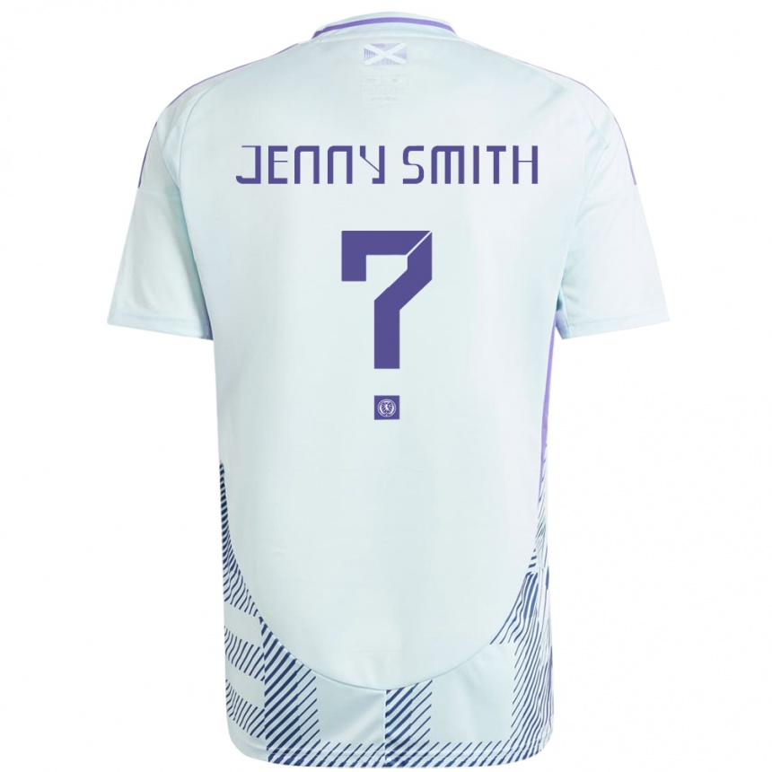 Gyermek Labdarúgás Skócia Jenny Smith #0 Világos Menta Kék Idegenbeli Jersey 24-26 Mez Póló Ing