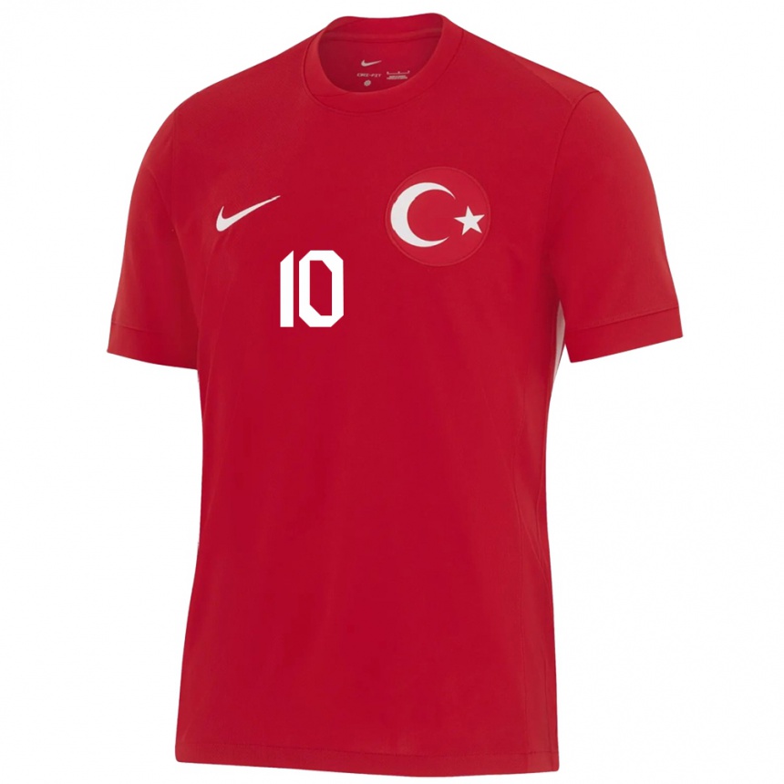 Gyermek Labdarúgás Törökország Hakan Çalhanoğlu #10 Piros Idegenbeli Jersey 24-26 Mez Póló Ing