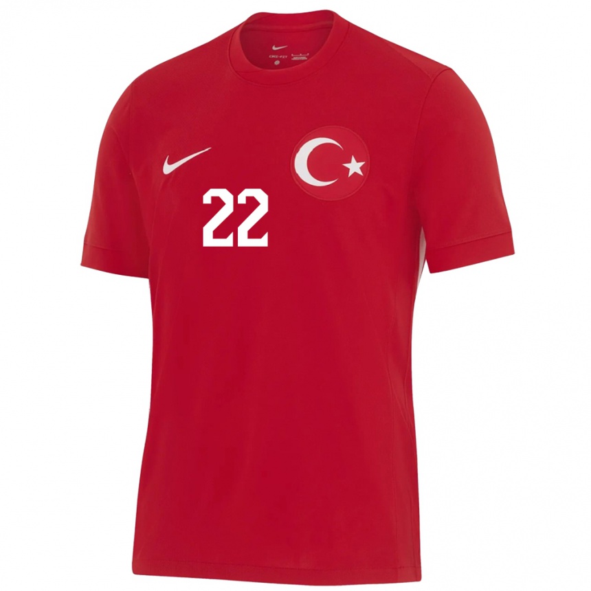 Gyermek Labdarúgás Törökország Kaan Ayhan #22 Piros Idegenbeli Jersey 24-26 Mez Póló Ing