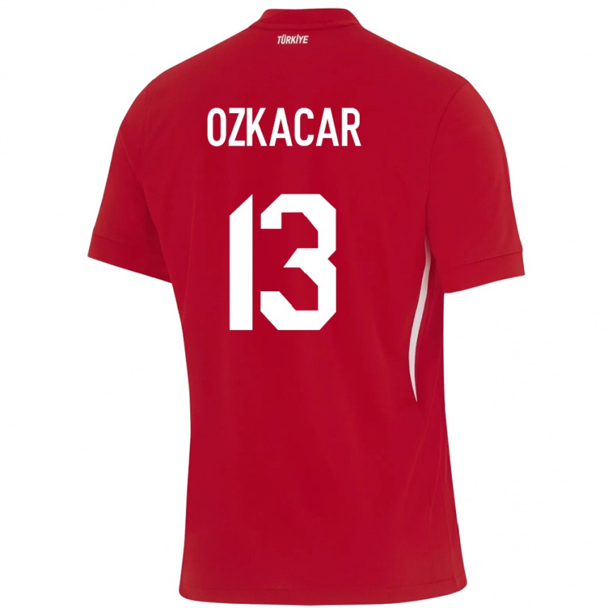 Gyermek Labdarúgás Törökország Cenk Özkacar #13 Piros Idegenbeli Jersey 24-26 Mez Póló Ing