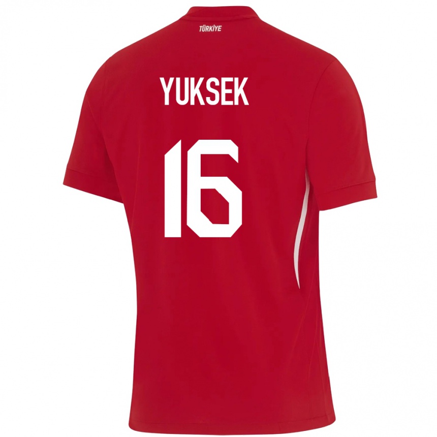 Gyermek Labdarúgás Törökország İsmail Yüksek #16 Piros Idegenbeli Jersey 24-26 Mez Póló Ing